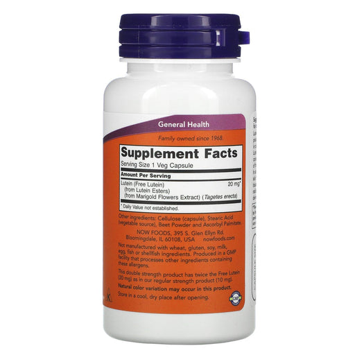 Now Foods, Lutein, Double Strength, 90 Veg Capsules - HealthCentralUSA
