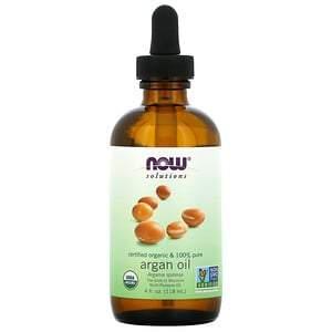 Now Foods, Solutions, Certified Organic & 100% Pure Argan Oil, 4 fl oz (118 ml) - HealthCentralUSA