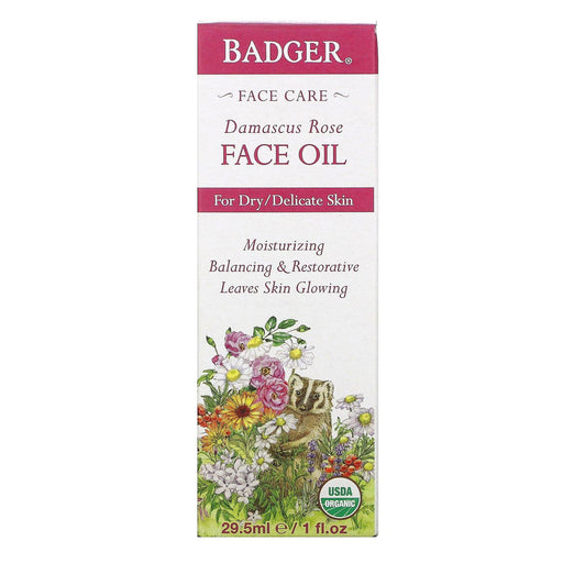 Badger Company, Face Care, Damascus Rose Face Oil, 1 fl oz (29.5 ml) - HealthCentralUSA