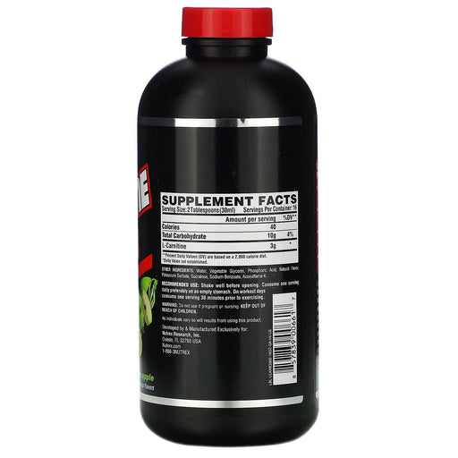 Nutrex Research, Black Series, Liquid Carnitine 3000, Green Apple, 16 fl oz (480 ml) - HealthCentralUSA