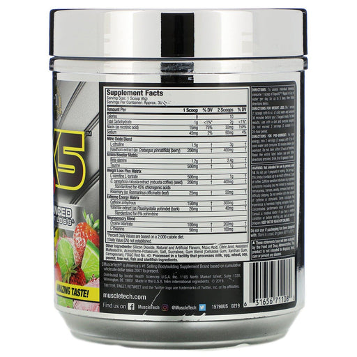 Muscletech, Performance Series, VaporX5 Ripped, Strawberry Limeade, 6.50 oz (184 g) - HealthCentralUSA