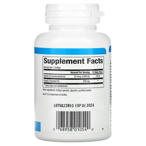 Natural Factors, Vitamin D3, 25 mcg (1,000 IU), 180 Softgels - HealthCentralUSA