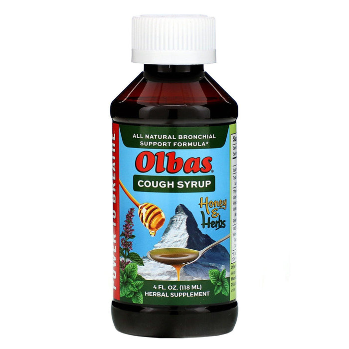 Olbas Therapeutic, Cough Syrup, Honey & Herbs, 4 fl oz (118 ml) - HealthCentralUSA