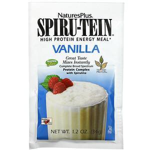 Nature's Plus, Spiru-Tein, High Protein Energy Meal, Vanilla, 8 Packets, 1.2 oz (34 g) Each - HealthCentralUSA