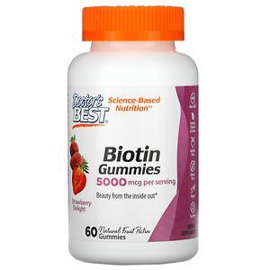 Doctor's Best, Biotin Gummies, Strawberry Delight, 5,000 mcg, 60 Gummies - HealthCentralUSA