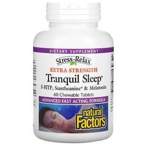 Natural Factors, Stress-Relax, Extra Strength Tranquil Sleep, 60 Chewable Tablets - HealthCentralUSA