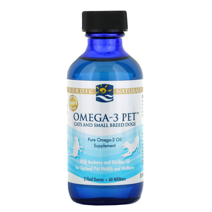 Nordic Naturals, Omega-3 Pet, Cats and Small Breed Dogs, 2 fl oz (60 ml) - HealthCentralUSA