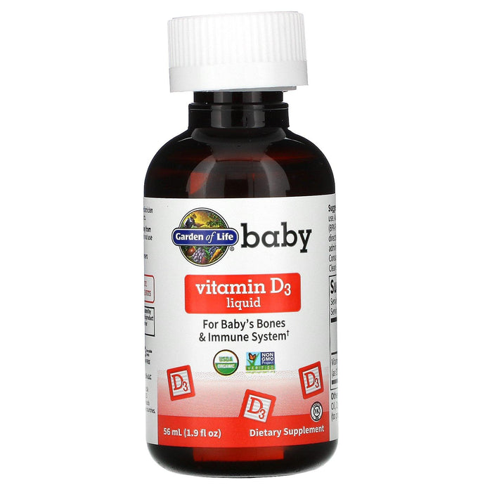 Garden of Life, Baby Vitamin D3 Liquid, 1.9 fl oz ( 56 ml) - HealthCentralUSA