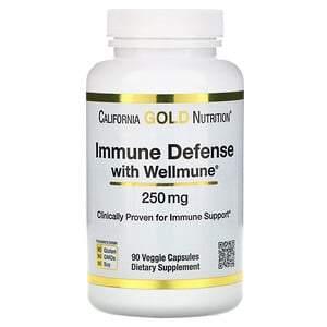 California Gold Nutrition, Immune Defense with Wellmune, Beta-Glucan, 250 mg, 90 Veggie Capsules - HealthCentralUSA
