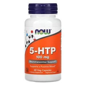 Now Foods, 5-HTP, 100 mg, 60 Veg Capsules - HealthCentralUSA