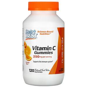 Doctor's Best, Vitamin C Gummies, Orange Bliss, 250 mg, 120 Gummies - HealthCentralUSA