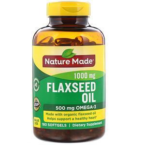 Nature Made, Flaxseed Oil, 1000 mg, 180 Softgels - HealthCentralUSA