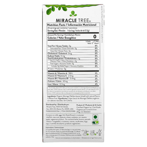 Miracle Tree, Moringa Organic Superfood Tea, Strawberry, Caffeine Free, 25 Tea Bags, 1.32 oz (37.5 g) - HealthCentralUSA