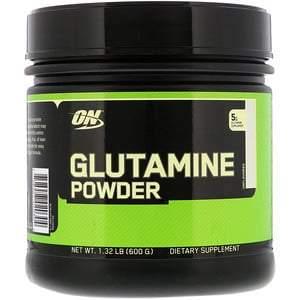 Optimum Nutrition, Glutamine Powder, Unflavored, 1.32 lb (600 g) - HealthCentralUSA