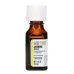Aura Cacia, Pure Essential Oil, Jasmine Absolute, .5 fl oz (15 ml) - HealthCentralUSA