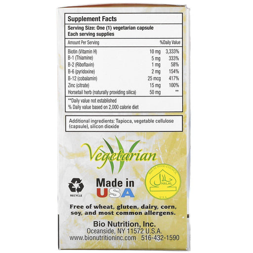 Bio Nutrition, Healthy Hair with Biotin 10,000 Plus, 60 Vegetarian Capsules - HealthCentralUSA