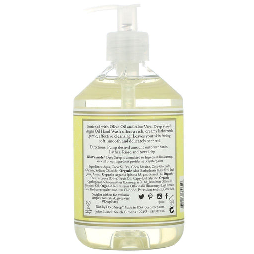 Deep Steep, Argan Oil Hand Wash, Lemongrass-Jasmine, 17.6 fl oz (520 ml) - HealthCentralUSA