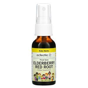 Eclectic Institute, Kids Herbs, Throat Spray, Elderberry Red Root, 1 fl oz (30 ml) - HealthCentralUSA