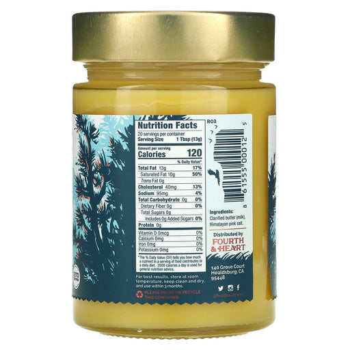 4th & Heart, Ghee Clarified Butter, Grass-Fed, Himalayan Pink Salt, 9 oz (225 g) - HealthCentralUSA
