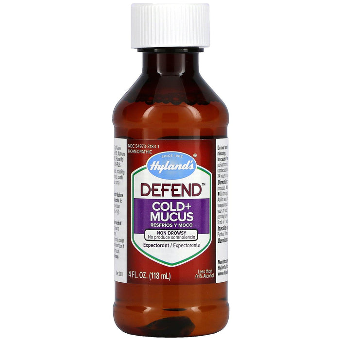 Hyland's, Defend, Cold + Mucus, 4 fl oz (118 ml) - HealthCentralUSA