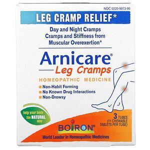 Boiron, Arnicare Leg Cramps, Leg Cramp Relief, 3 Tubes, 11 Chewable Tablets Per Tube - HealthCentralUSA