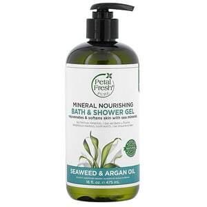 Petal Fresh, Mineral Nourishing Bath & Shower Gel, Seaweed & Argan Oil, 16 fl oz (475 ml) - HealthCentralUSA