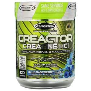 Muscletech, Performance Series, CREACTOR, Creatine HCI, Blue Raspberry Blast, 9.31 oz (264 g) - HealthCentralUSA