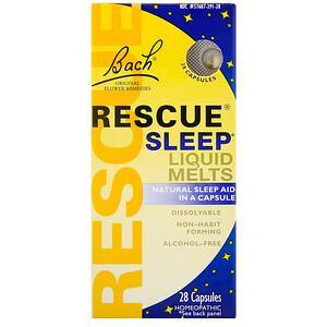 Bach, Original Flower Remedies, Rescue Sleep Liquid Melts, 28 Capsules - HealthCentralUSA
