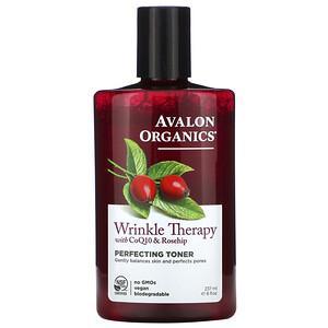 Avalon Organics, Wrinkle Therapy, With CoQ10 & Rosehip, Perfecting Toner, 8 fl oz (237 ml) - HealthCentralUSA
