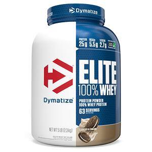 Dymatize Nutrition, Elite 100% Whey Protein Powder, Cookies & Cream, 5 lbs (2.3 kg) - HealthCentralUSA