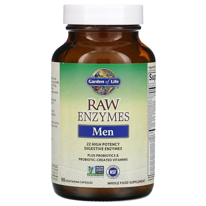 Garden of Life, RAW Enzymes, Men, 90 Vegetarian Capsules - HealthCentralUSA