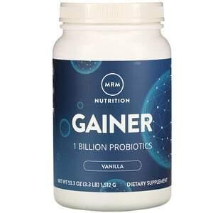 MRM, Gainer, 1 Billion Probiotics, Vanilla, 3.3 lb (1,512 g) - HealthCentralUSA