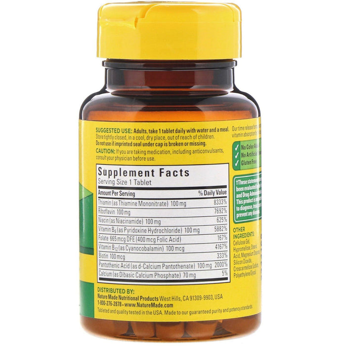 Nature Made, B-100 Complex, Time Release, 60 Tablets - HealthCentralUSA