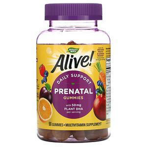 Nature's Way, Alive! Prenatal with Plant DHA, Orange & Raspberry Lemonade, 90 Gummies - HealthCentralUSA
