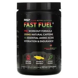 RSP Nutrition, Fast Fuel, Pre-Workout Formula, Hydration & Endurance, Jamaican Island Punch, 11.64 oz (330 g) - HealthCentralUSA