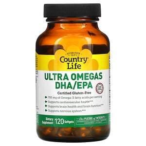 Country Life, Ultra Omegas DHA/EPA, 120 Softgels - HealthCentralUSA