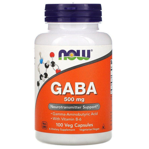 Now Foods, GABA, 500 mg, 100 Veg Capsules - HealthCentralUSA