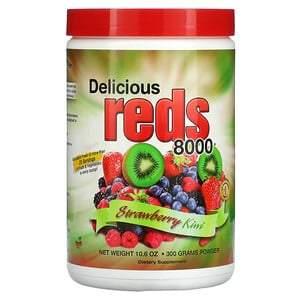 Greens World, Delicious Reds 8000, Strawberry Kiwi, 10.6 oz (300 g) - HealthCentralUSA
