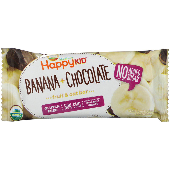 Happy Family Organics, Happy Kid, Banana + Chocolate, Fruit & Oat Bar, 5 Bars, 0.99 oz (28 g) Each - HealthCentralUSA