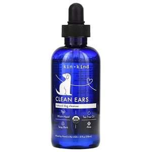 Kin+Kind, Clean Ears, Natural Dog Cleanser, 4 fl oz (118 ml) - HealthCentralUSA
