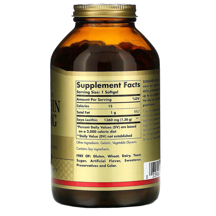 Solgar, Natural Soya Lecithin, 1,360 mg, 250 Softgels - HealthCentralUSA