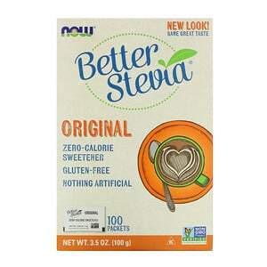 Now Foods, Better Stevia, Zero-Calorie Sweetener, Original, 100 Packets, 3.5 oz (100 g) - HealthCentralUSA