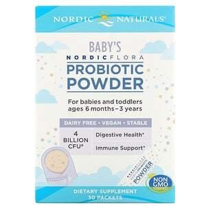 Nordic Naturals, Nordic Flora Baby's Probiotic Powder, Ages 6 Months - 3 Years, 4 Billion CFU, 30 Packets - HealthCentralUSA
