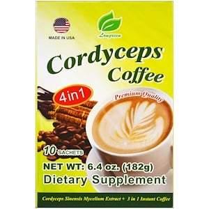 Longreen, 4 in 1 Cordyceps Coffee, 10 Sachets, 6.4 oz (182 g) - HealthCentralUSA