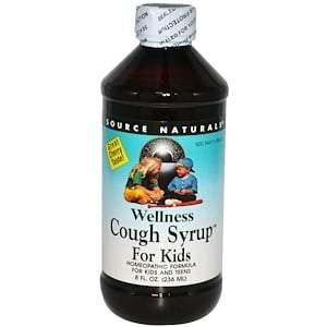 Source Naturals, Wellness Cough Syrup For Kids, Great Cherry Taste, 8 fl oz (236 ml) - HealthCentralUSA