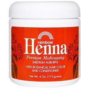 Rainbow Research, Henna, Hair Color and Conditioner, Mahogany (Medium Auburn), 4 oz (113 g) - HealthCentralUSA