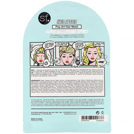 SFGlow, POP n' Glow, Hair Affair, Pop Art Hair Mask, 1 Sheet, 1.01 oz (30 ml) - HealthCentralUSA