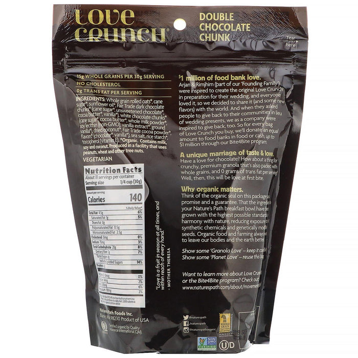 Nature's Path, Love Crunch, Double Chocolate Chunk, 11.5 oz (325 g) - HealthCentralUSA