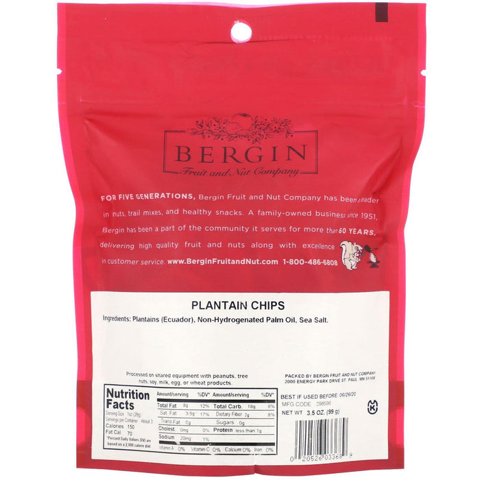 Bergin Fruit and Nut Company, Plantain Chips, 3.5 oz (99 g) - HealthCentralUSA