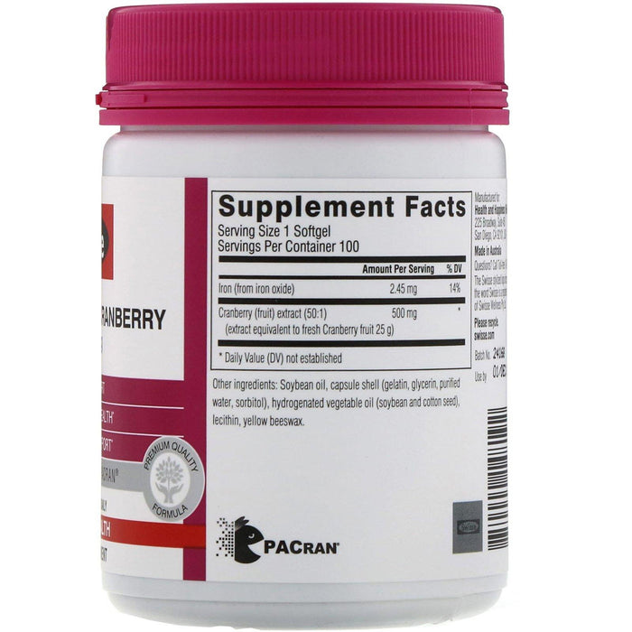 Swisse, Ultiboost, High Strength Cranberry, 25,000 mg, 100 Softgels - HealthCentralUSA